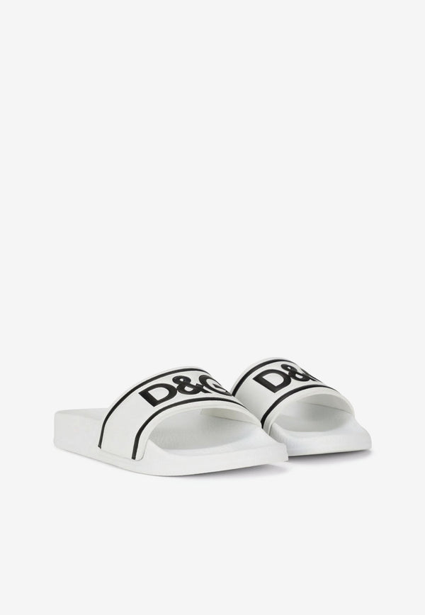 Dolce 
Gabbana Kids Kids DG Logo Slides White DD0318 A6E33 89697