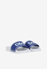 Dolce 
Gabbana Kids Boys Logo Print Slides White DD0318 A6E33 8T094