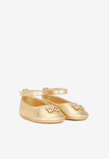 Dolce 
Gabbana Kids Baby Girls DG Ballet Flats in Metallic Nappa Leather Gold DK0065 A6C66 89869