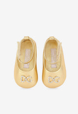 Dolce 
Gabbana Kids Baby Girls DG Ballet Flats in Metallic Nappa Leather Gold DK0065 A6C66 89869