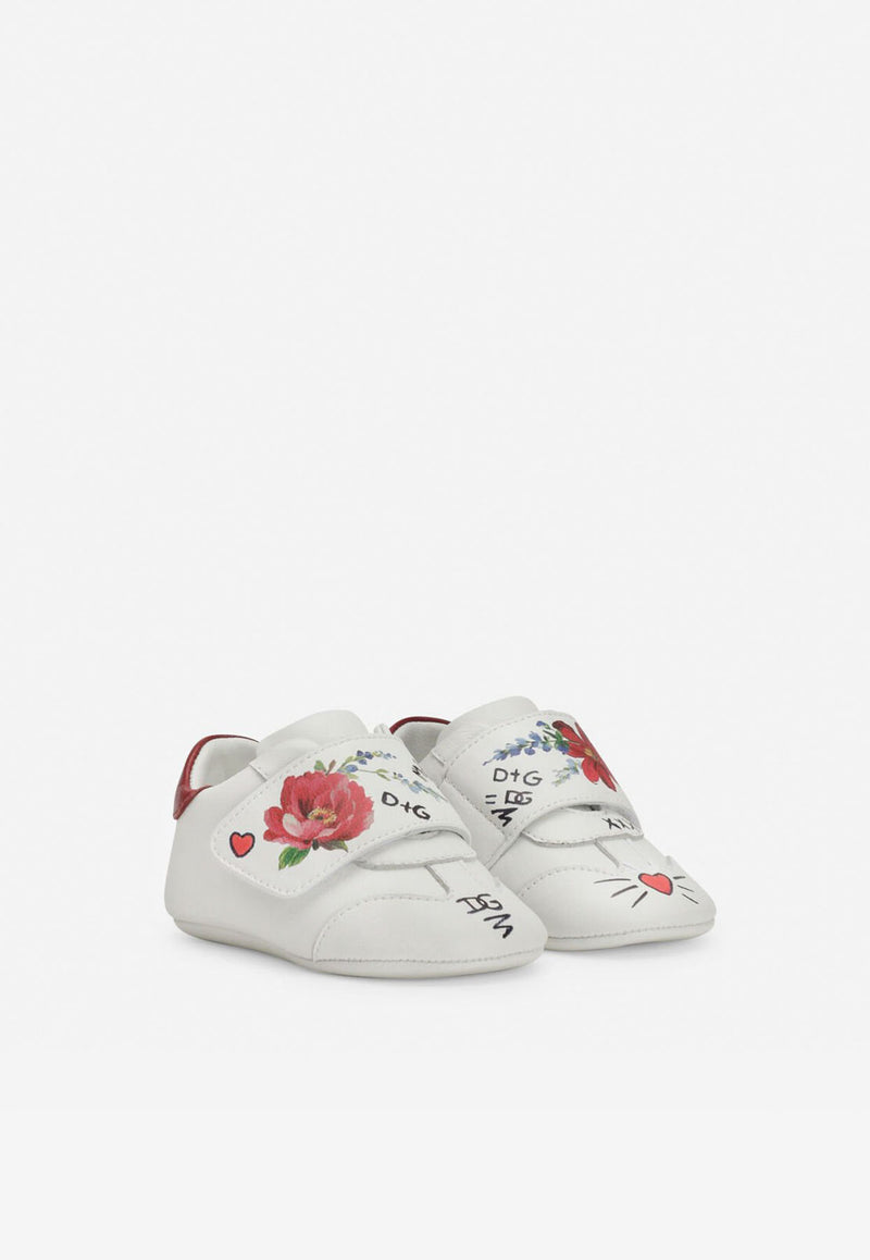 Dolce 
Gabbana Kids Baby Girls Floral Print Sneakers White DK0109 AQ594 HWF57