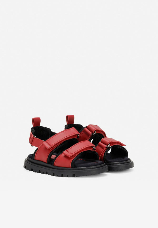 Dolce 
Gabbana Kids Baby Boys DG Sandals in Calf Leather Red DL0069 AQ790 8B541