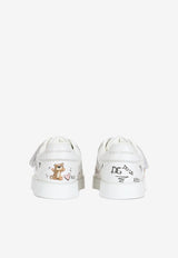 Dolce 
Gabbana Kids Baby Portofino Sneakers with Baby Leopard Print White DN0143 AA341 80995