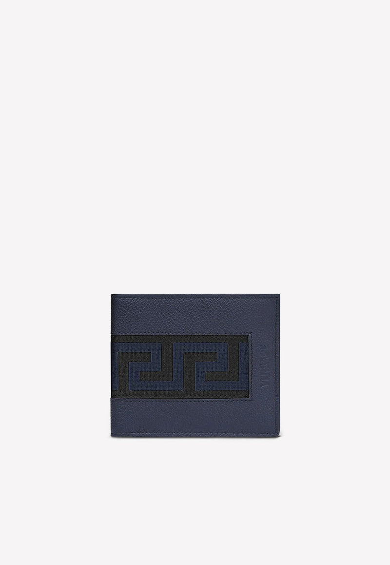 Greca Leather Bifold Leather Wallet DPU2463 1A02649 2UC50 Navy