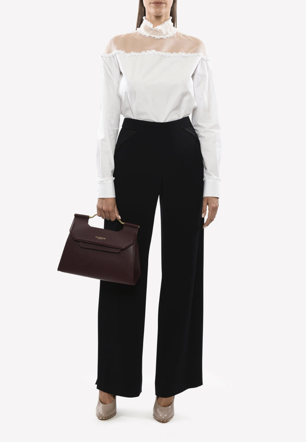 Cushnie et Ochs Black Matte Tuxedo Pants with Side Slits 11751012