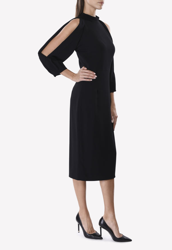 Cushnie et Ochs Black Cold-Shoulder Pencil Dress 11734305-BLK