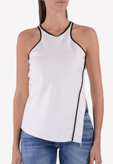 Mugler Monochrome Halter Neck Top with Side Zip Slit 17S TOPST390431B