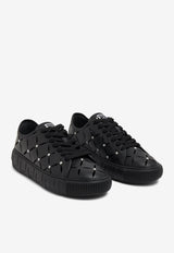 Versace Greca Low-Top Leather Sneakers DSU8404 1A06851 1B00P Black