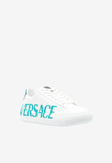 Versace Logo Low-Top Leather Sneakers DSU8404 1A06933 2WA90 White