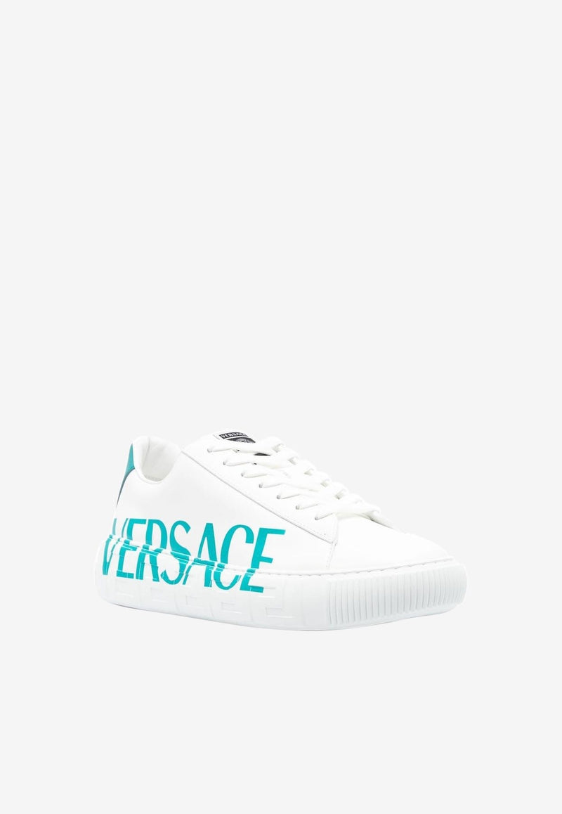 Versace Logo Low-Top Leather Sneakers DSU8404 1A06933 2WA90 White