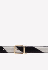 Zebra Print Belt in Pony-Style Calfskin