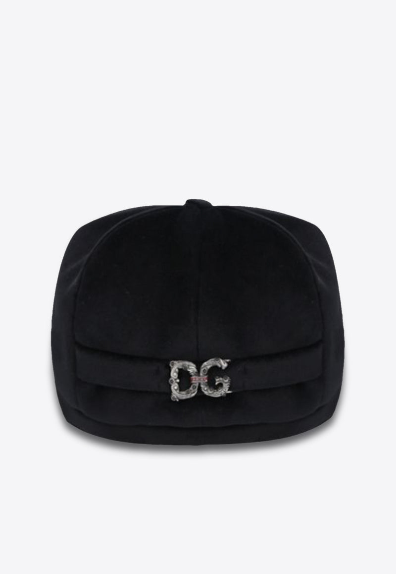 DG Logo Velvet Baker Boy Cap