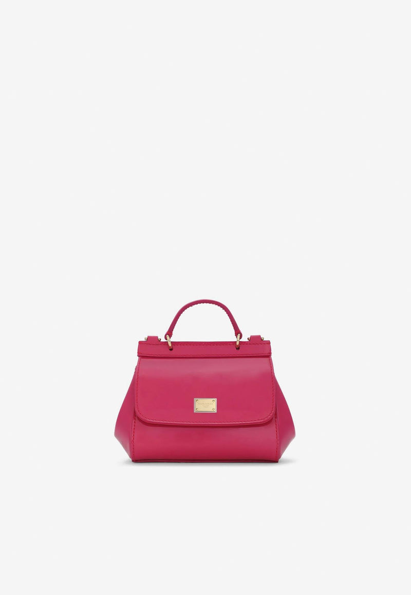 Dolce 
Gabbana Kids Girls Mini Sicily Top Handle Bag in Patent Leather Fuchsia EB0003 A1067 80411