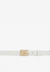 Dolce 
Gabbana Kids Girls DG Logo Buckle Belt in Patent Leather White EE0062 A1471 87682