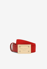 Dolce 
Gabbana Kids Girls Logo Plaque Buckle Belt Red EE0064 AE271 80303