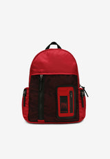 Dolce 
Gabbana Kids Boys Logo Patch Nylon Backpack Red EM0109 AQ914 8B541