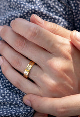 Love Ring in 925 Gold Plated Sterling Silver with Diamond