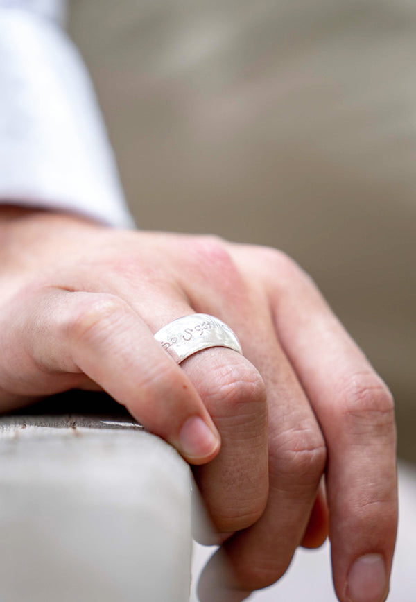 Soul Ring in 925 Sterling White Silver with Diamonds