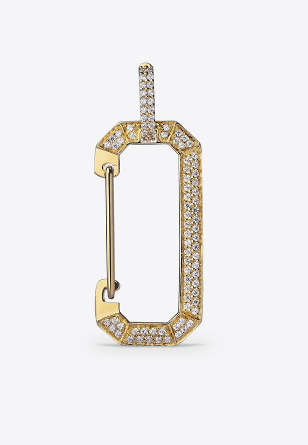 Big Chiara 18K Yellow Gold Diamond Pave Single Earring