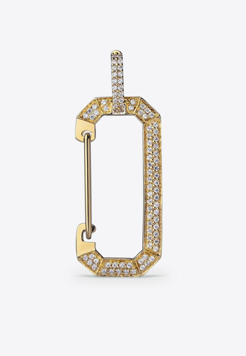 Big Chiara 18K Yellow Gold Diamond Pave Single Earring