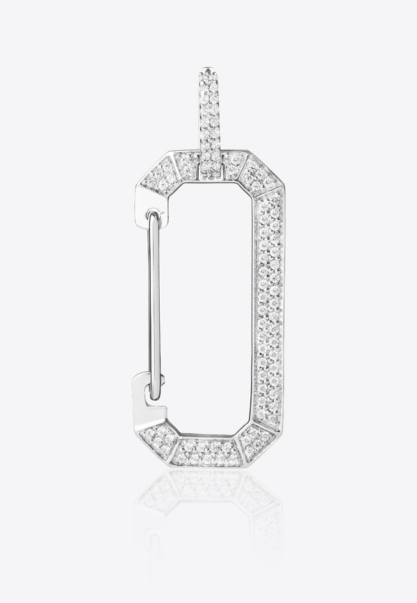 Big Chiara 18K White Gold Diamond Pave Single Earring