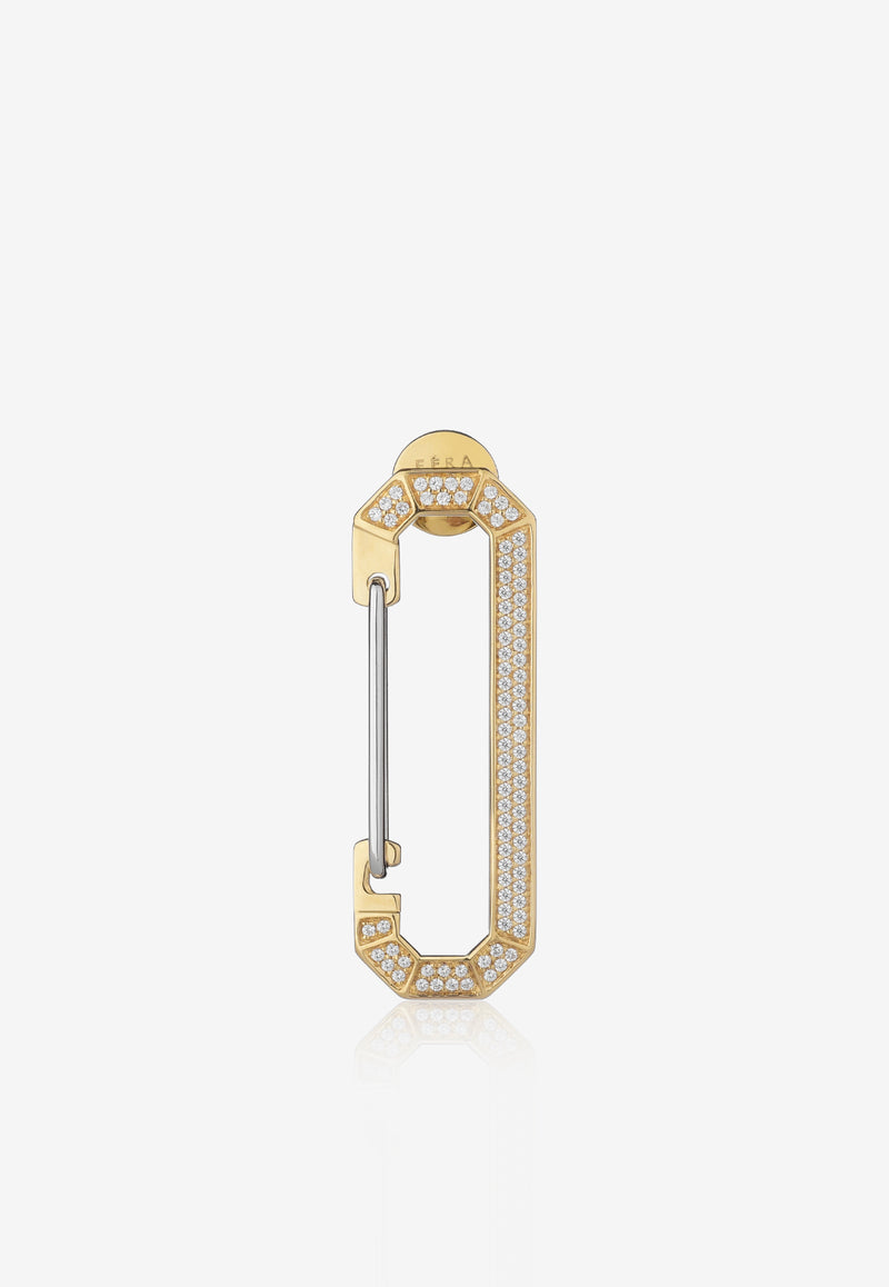 Special Order - Small NY Single Diamond Paved Earring in 18K Yellow Gold