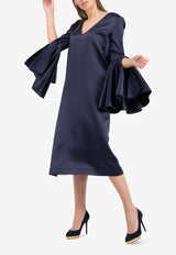 Clover Bell Sleeve Silk Shift Dress