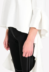 Ellery White Delores Off-Shoulder Bell Sleeves Top