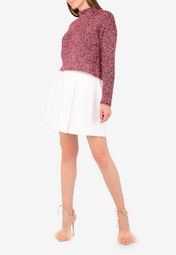 Vaporize Metallic Knit Long Sleeve Sweater