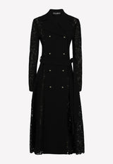 Long Coat in Cordonetto Lace with Belt