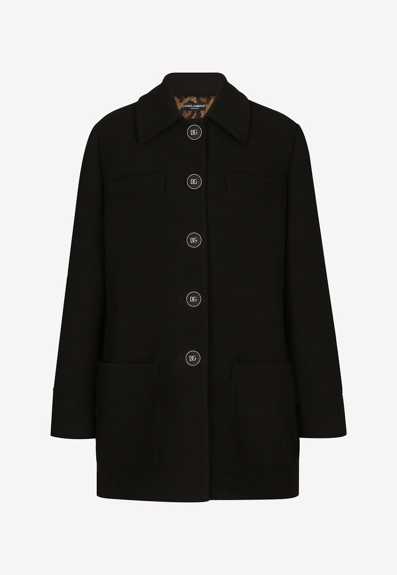 Dolce 
Gabbana Double Crepe Buttoned Coat Black F0C1IT FU3QE N0000