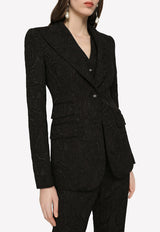 Dolce 
Gabbana Ornamental Jacquard Single-Breasted Blazer Black F29DOT FJUBL N0000