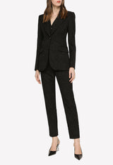 Dolce 
Gabbana Ornamental Jacquard Single-Breasted Blazer Black F29DOT FJUBL N0000