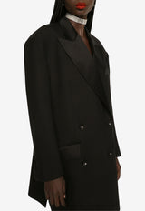 Dolce 
Gabbana Double-Breasted Oversized Tuxedo Blazer Black F29QJT GDAWN N0000