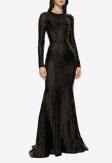 Dolce 
Gabbana Sequin Embellished Gown F6AUGT FLSHF N0000 Black