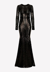 Dolce 
Gabbana Sequin Embellished Gown F6AUGT FLSHF N0000 Black