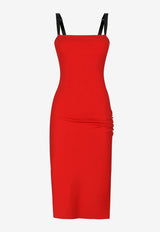 Dolce 
Gabbana Sleeveless Knee-Length Dress Red F6BCDT FURL6 R2254