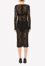 Dolce 
Gabbana Lace Scalloped Detailing Midi Dress Black F6ZB4T FLM96 N0001