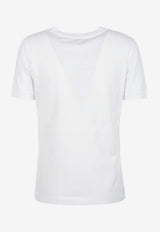 Dolce 
Gabbana Crystal DG Logo T-shirt White F8N08Z G7B3U S9000