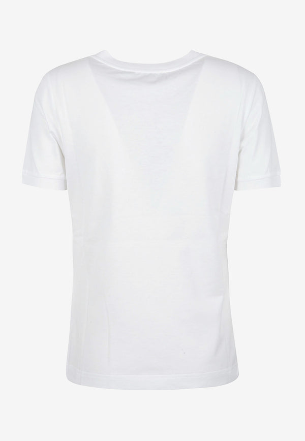 Dolce 
Gabbana Crystal DG Logo T-shirt White F8N08Z G7B3U S9000