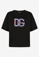 Dolce 
Gabbana DG Embroidered Crewneck T-shirt Black F8O48Z G7B7U N0000