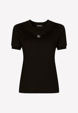 Logo T-shirt with Lace Openwork Dolce 
Gabbana F8T66Z G7H1Z N0000