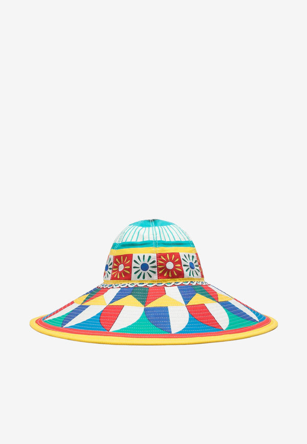 Dolce 
Gabbana Geometric Print Sun Hat Multicolor FH427A GDS11 HH82D