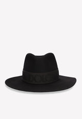 Dolce 
Gabbana Logo Fedora Hat in Lapin Felt Black FH612A GDA3K N0000