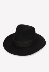 Dolce 
Gabbana Logo Fedora Hat in Lapin Felt Black FH612A GDA3K N0000