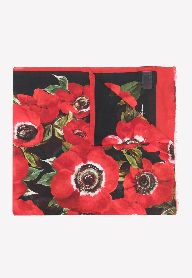 Dolce 
Gabbana Floral Print Fringed Scarf Multicolor FS184A GDAYQ HNAA5