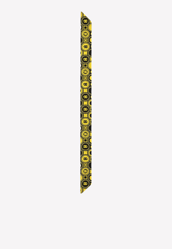 Dolce 
Gabbana DG Print Twill Headscarf Yellow FS215A G0XCH HG3GS