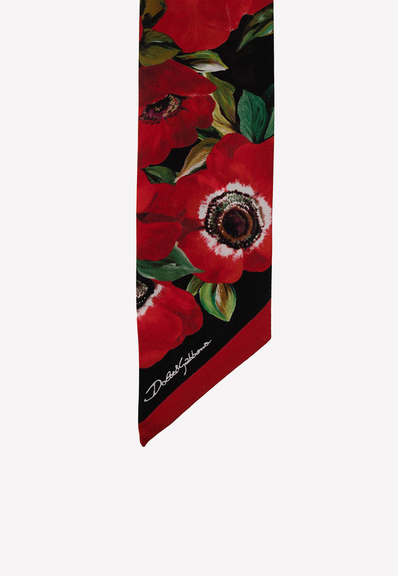 Dolce 
Gabbana Floral Print Silk Twill Headscarf Multicolor FS215A GDAYO HNAA5