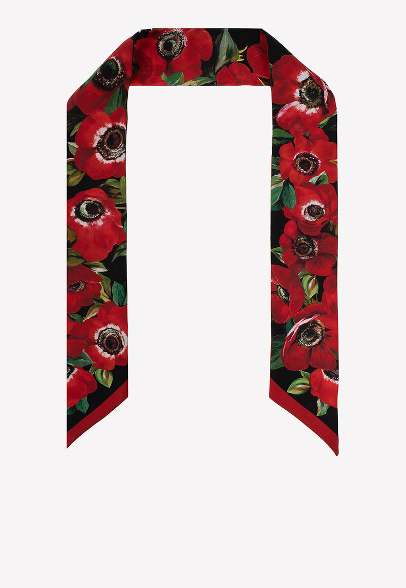 Dolce 
Gabbana Floral Print Silk Twill Headscarf Multicolor FS215A GDAYO HNAA5