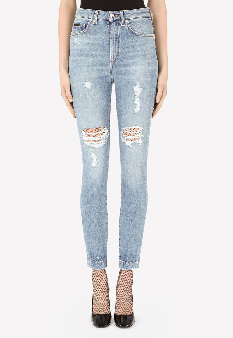 Dolce 
Gabbana Audrey Cotton Ripped Jeans Blue FTAH6D G8EE8 S9001